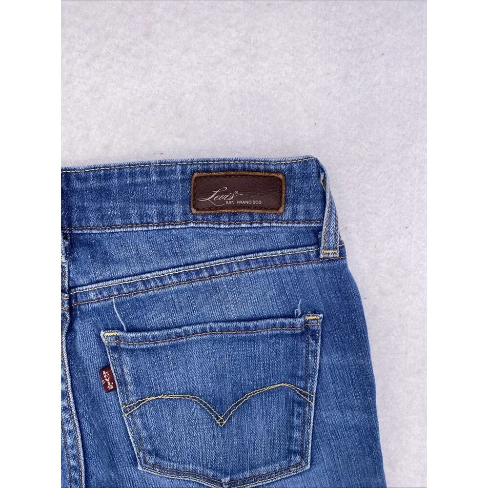 Levi's Demi Curve Flare Jeans Womens Blue Denim Low Rise Stretch 24x27 - Picture 13 of 14